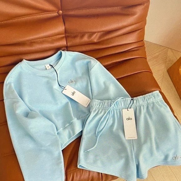ALO Yoga Sweaters - ALO Yoga Light Blue Pajama Set